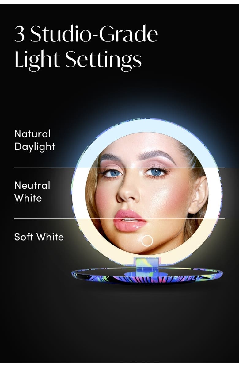 FANCII Taylor LED Compact Mirror, Alternate, color, Neon Oasis