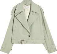 Dries Van Noten Washed Cotton Poplin Moto Jacket