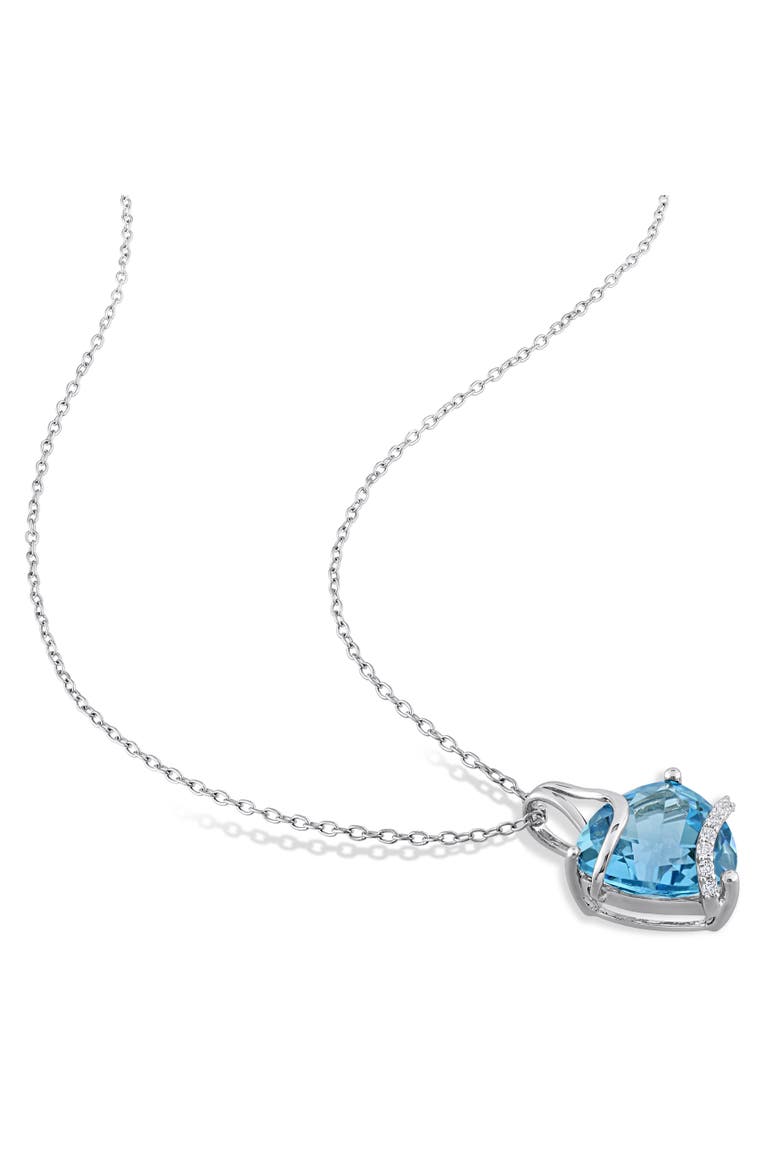 Gemstones & White Topaz Trilliant Necklace, Alternate, color, Blue Topaz