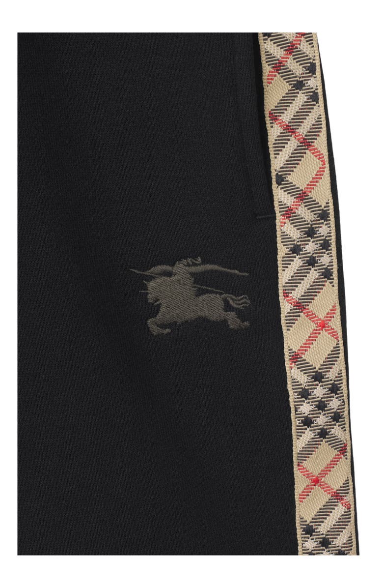 Burberry Check Trim Cotton Shorts, Alternate, color, Black