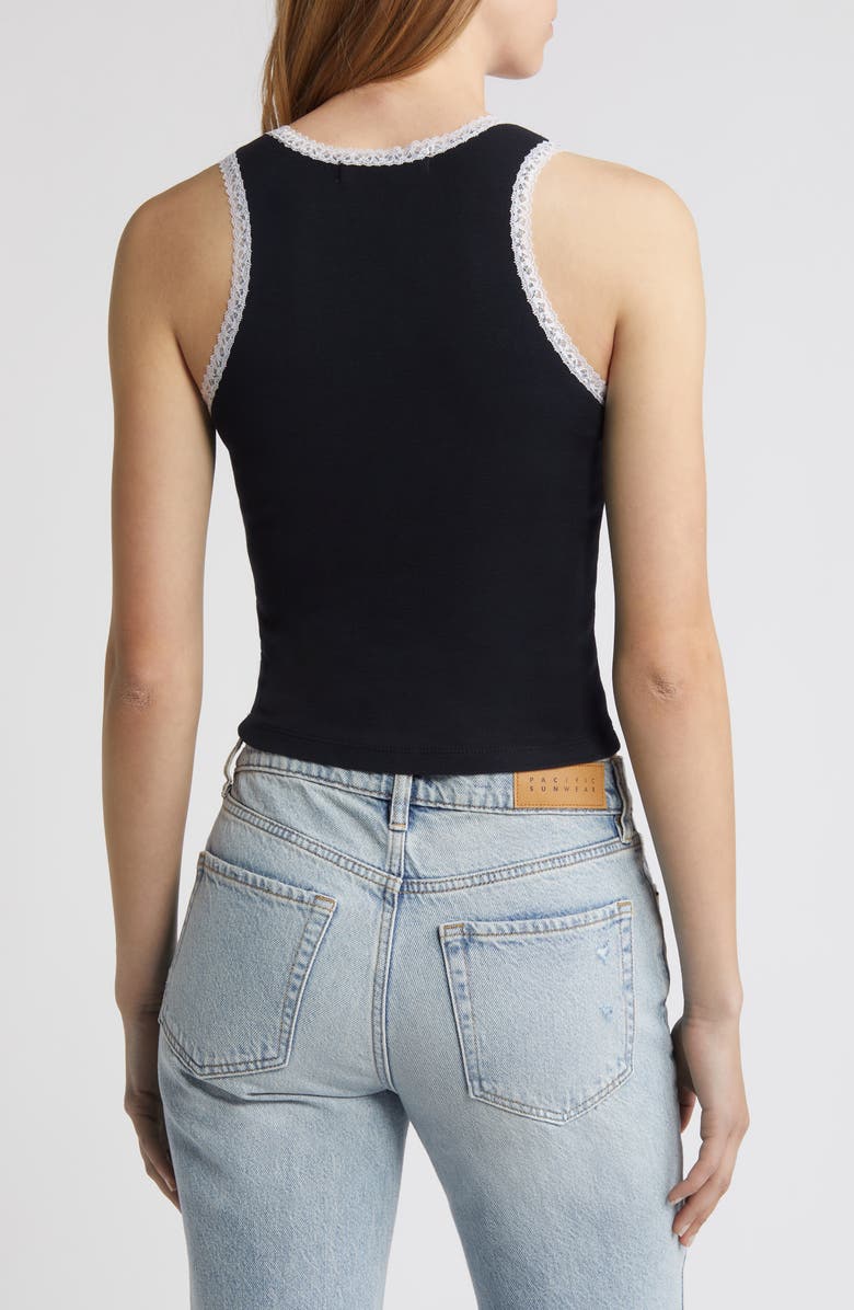 Daydreamer My Cherry Amour Lace Trim Tank Top, Alternate, color,