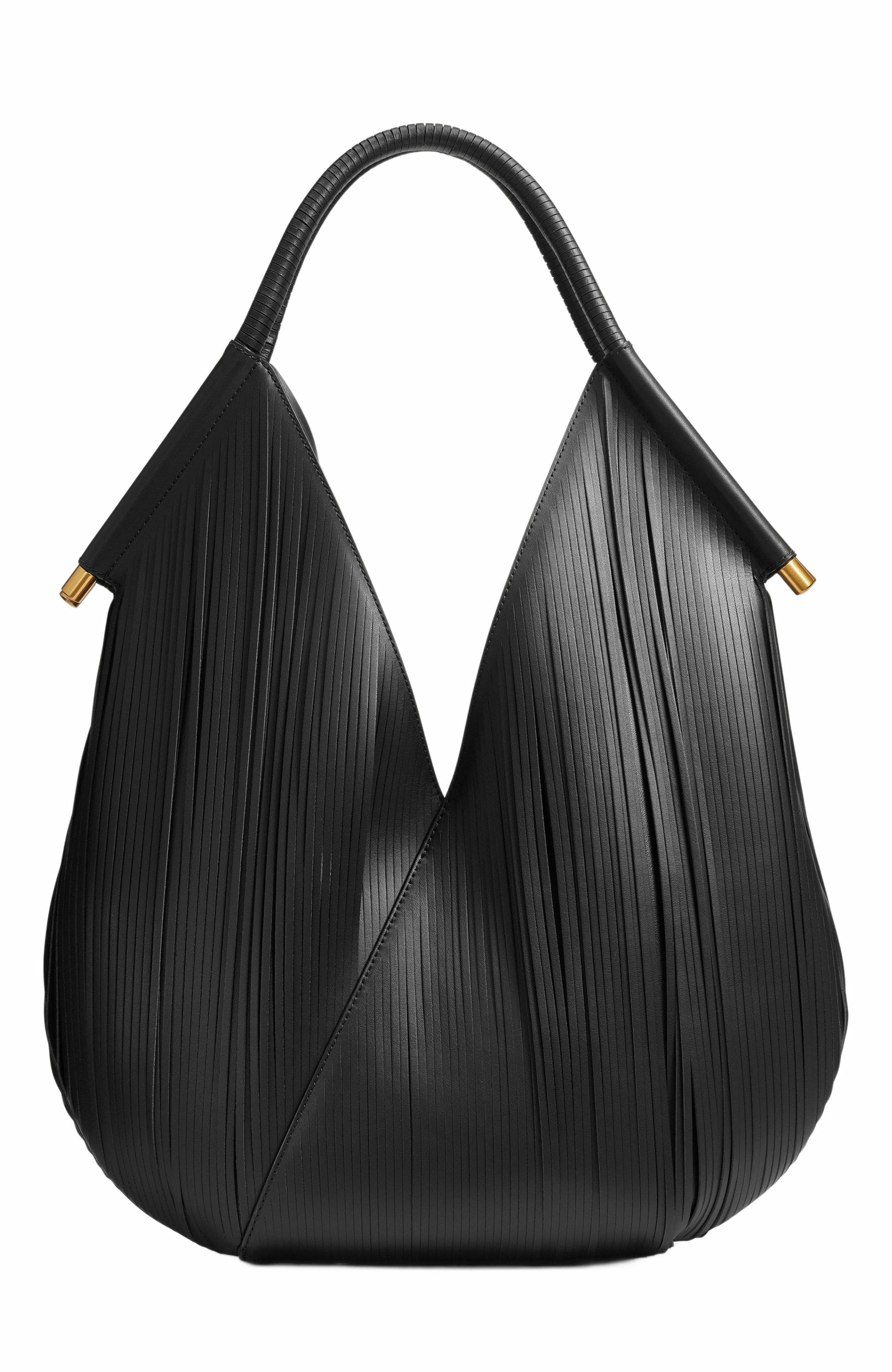 Donna Karan New York Baldwin Lasercut Shoulder, Alternate, color, Black/Gold