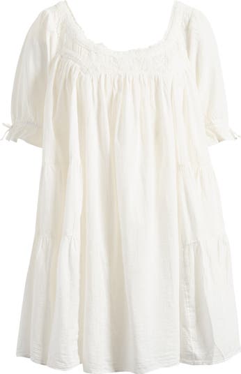 Sandy Shores Cotton Babydoll Minidress