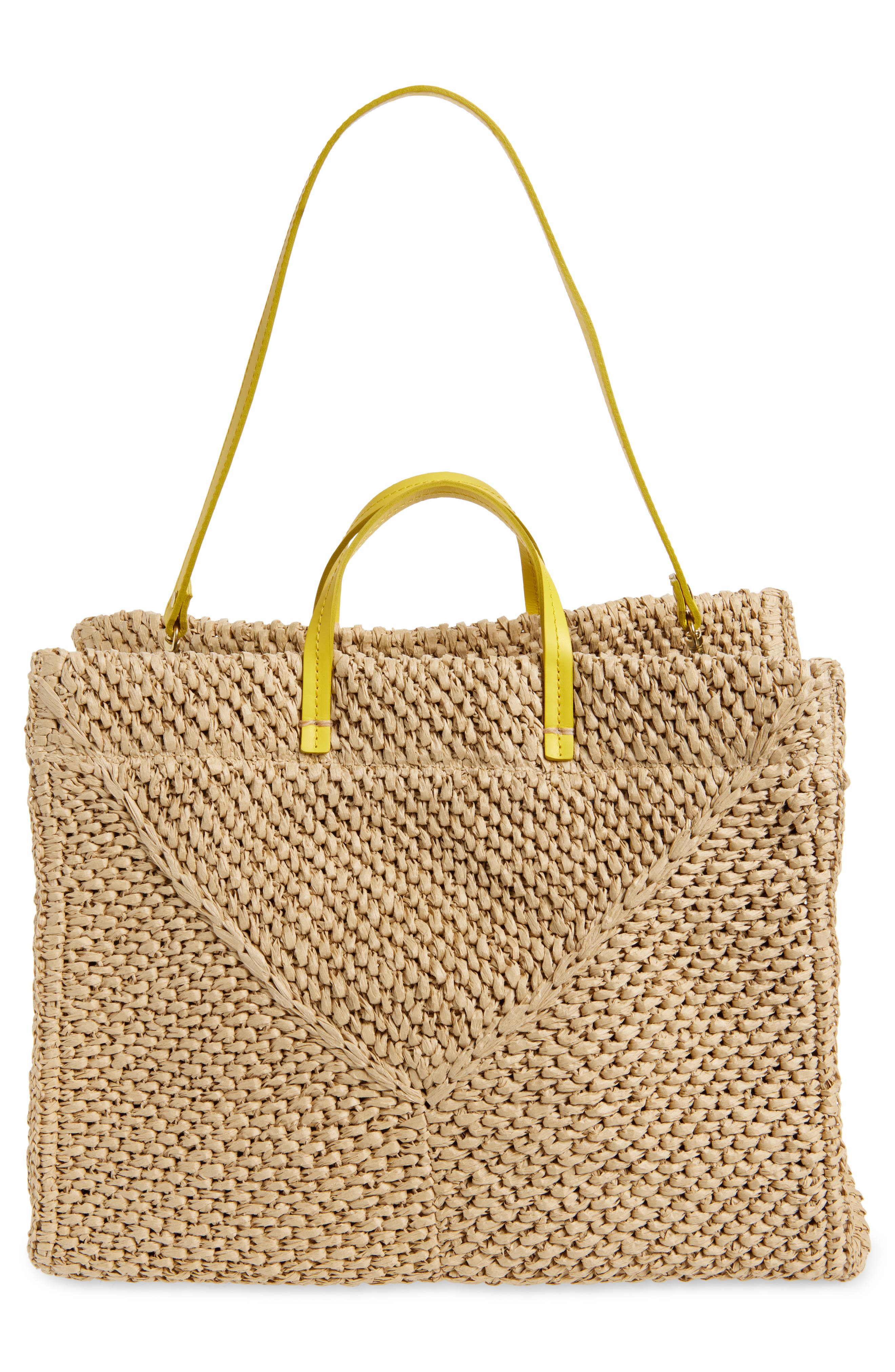 Clare V. Simple Woven Raffia Tote Bag, Alternate, color, Dune Raffia