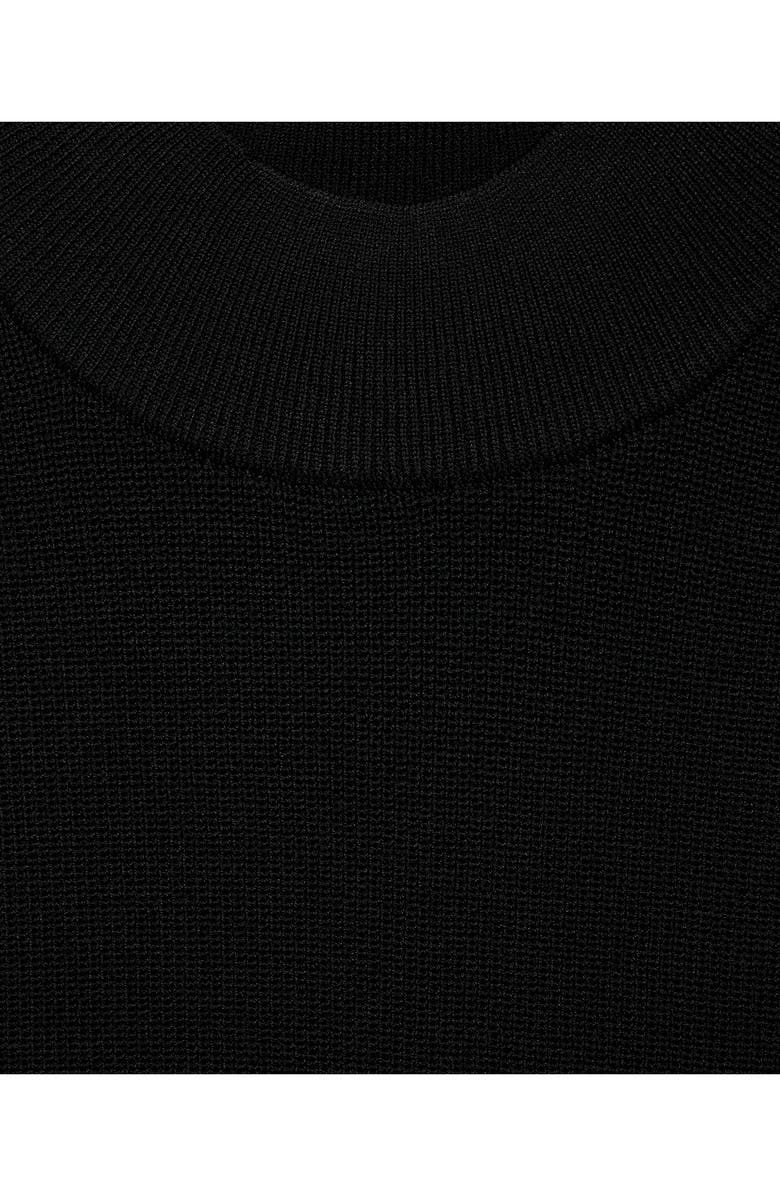 MANGO Perkins Sleeveless Sweater Dress, Alternate, color, Black