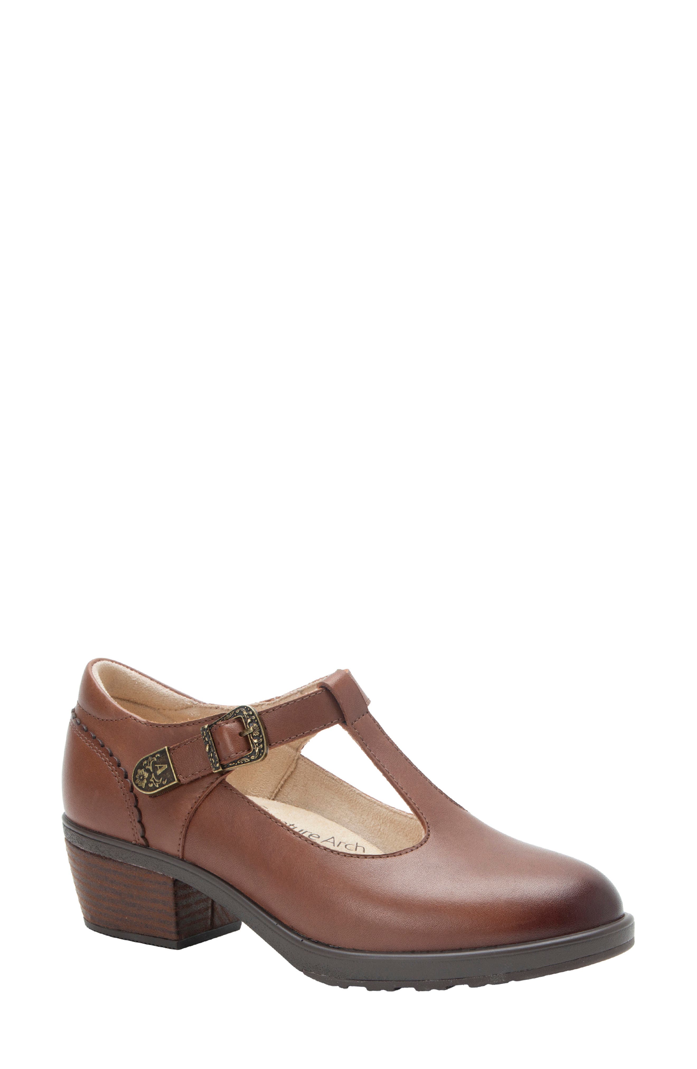 Winslett T-Strap Pump, Main, color, CHESTNUT
