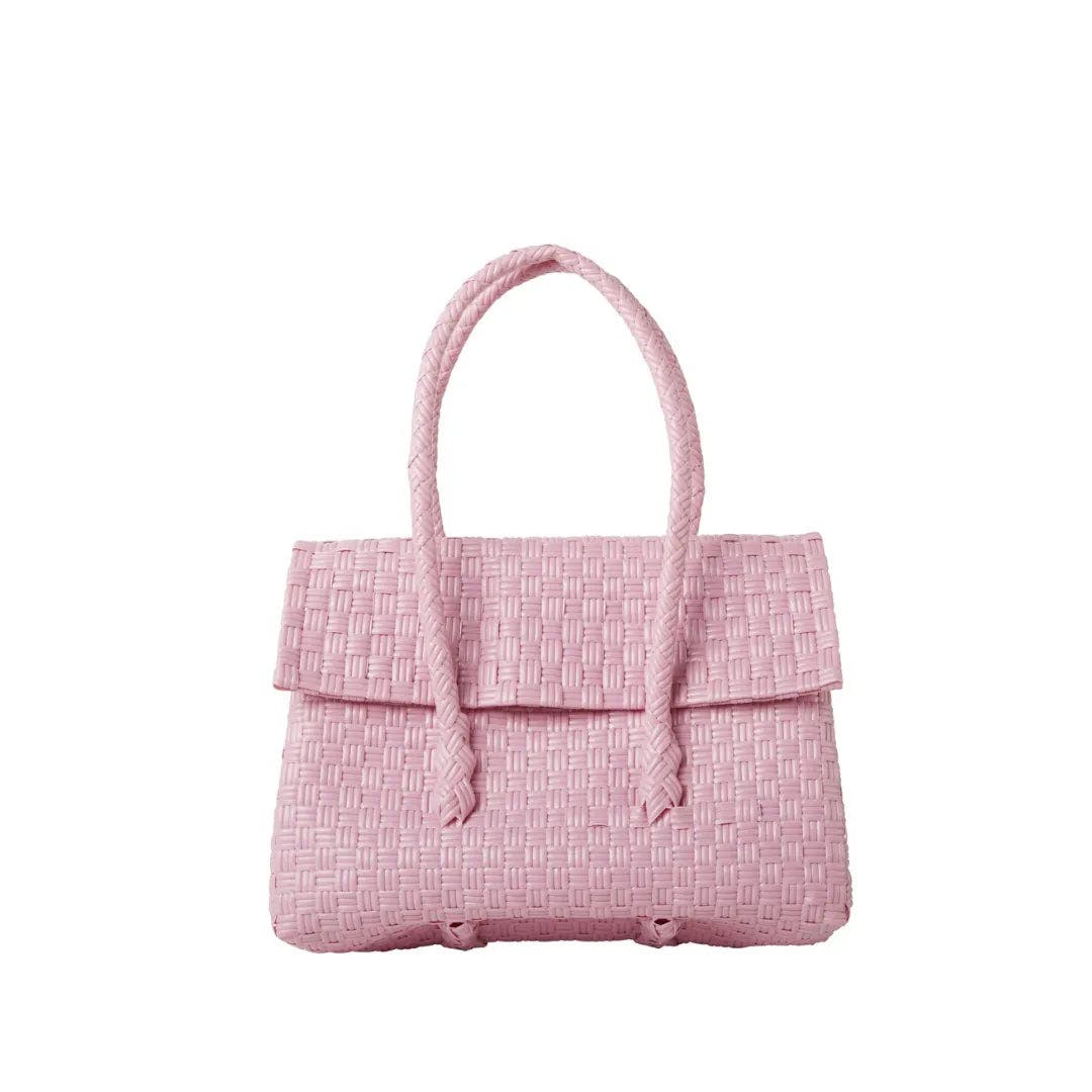 Sarah Stewart Kelly Handwoven Handbag Recycled Plastic, Alternate, color, Pink