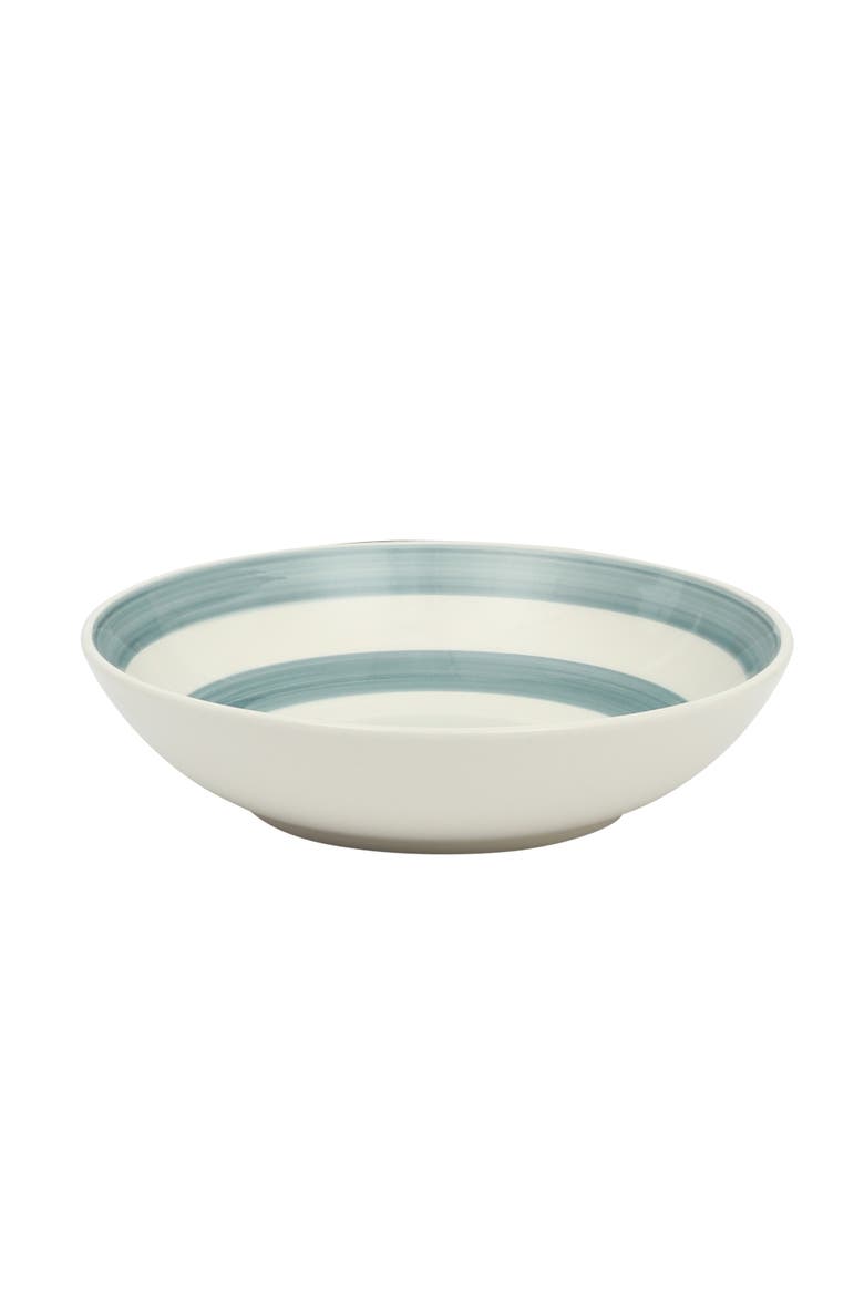 Kenwood Shores 16 Piece Stoneware Plates and Bowls Dinnerware Set, Alternate, color, Blue/White