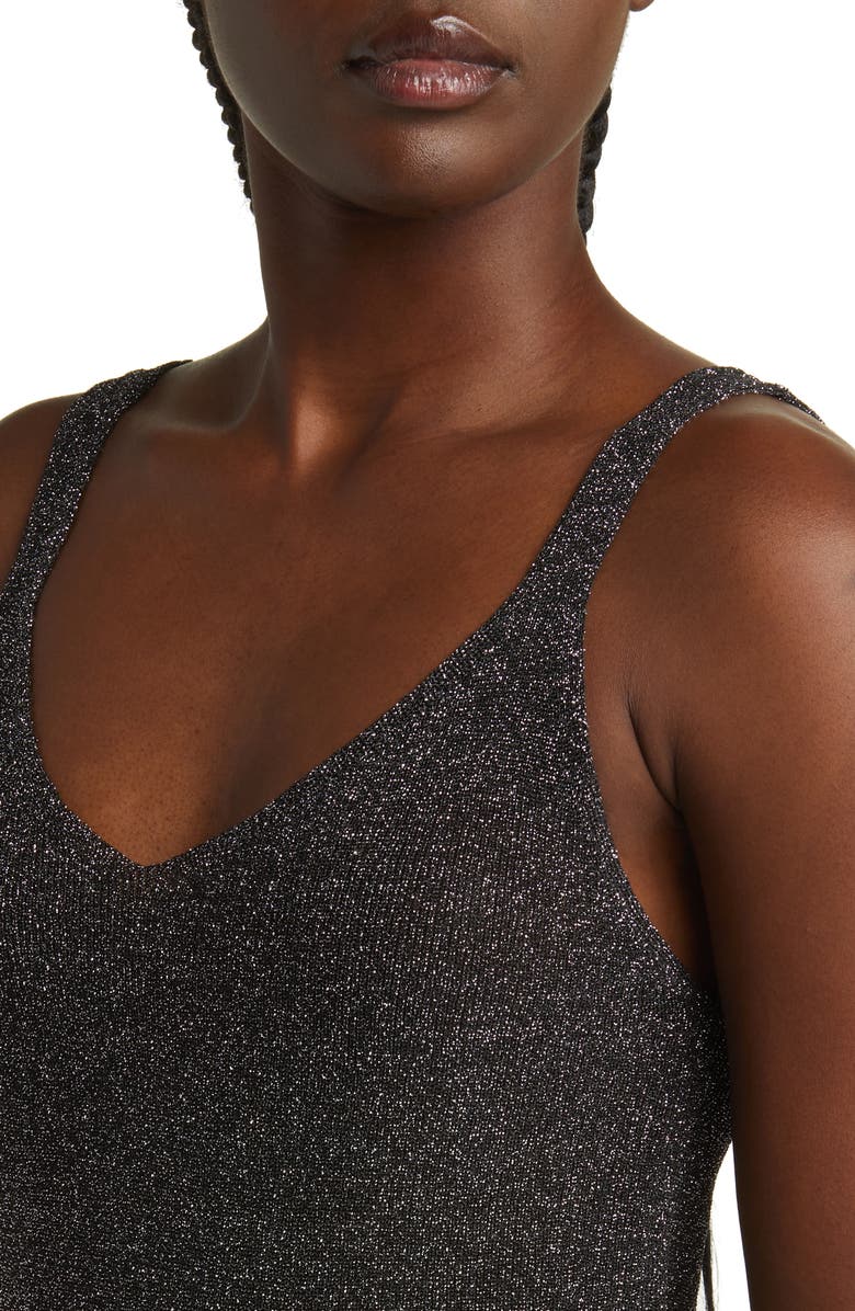 MANGO Kling Metallic Knit Tank, Alternate, color,