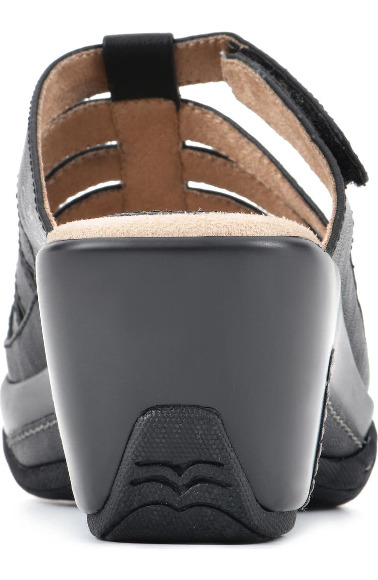 White Mountain Footwear WHITE MOUNTAIN Valencia Wedge Sandal, Alternate, color, Black/ Burn/ Smooth
