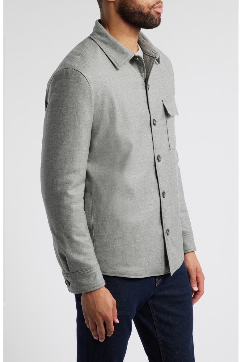 Corvin Inpad Virgin Wool Blend Overshirt, Alternate, color, OPEN GY