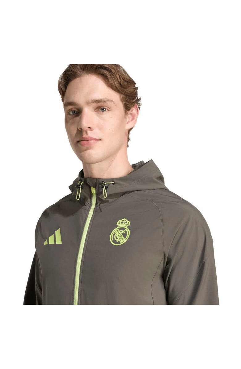 adidas Men's adidas Olive Real Madrid 2025/26 Tiro Vis Tech Travel Jacket, Alternate, color, Olive