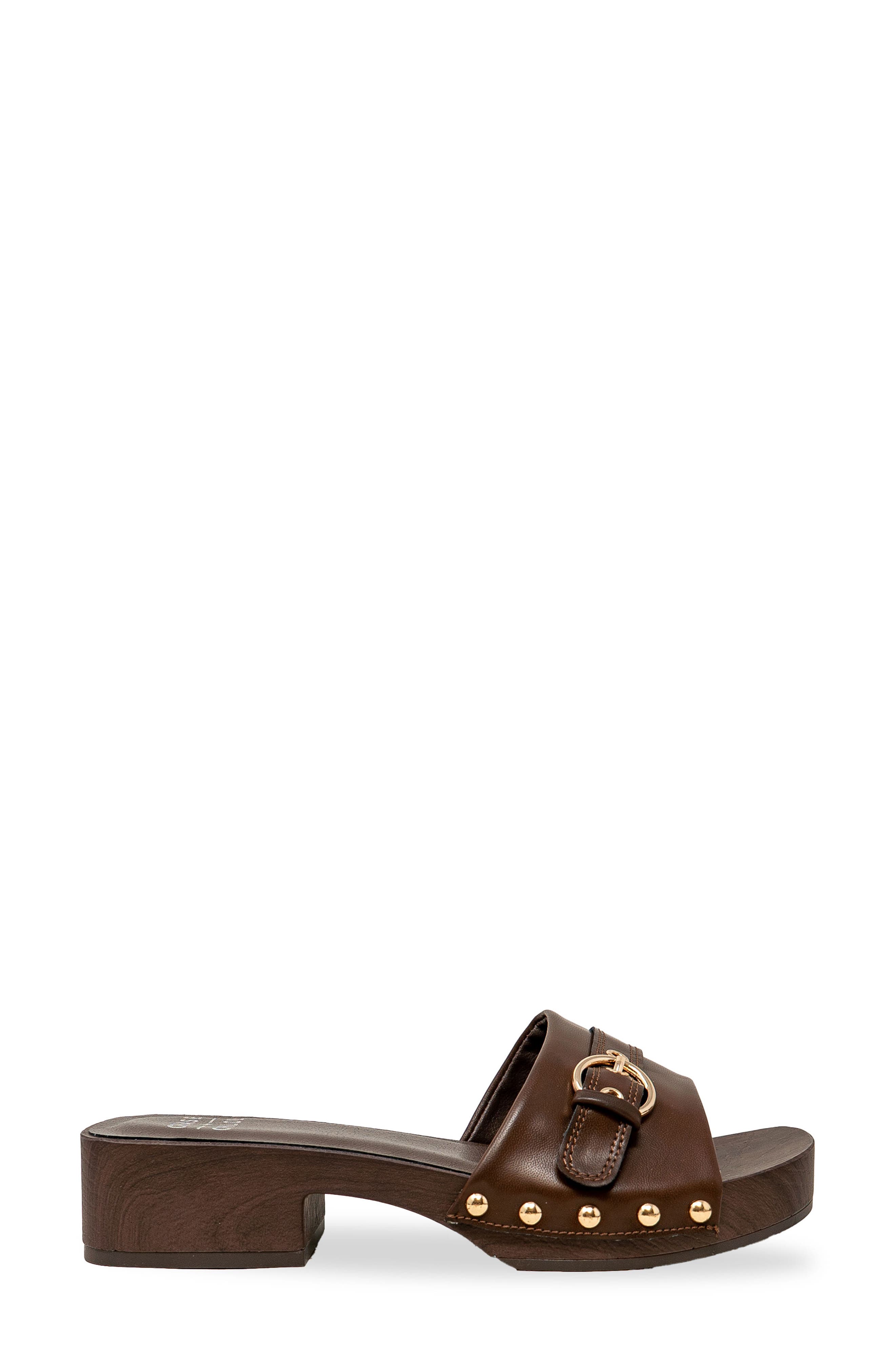 Slide Sandal, Alternate, color, BROWN PU