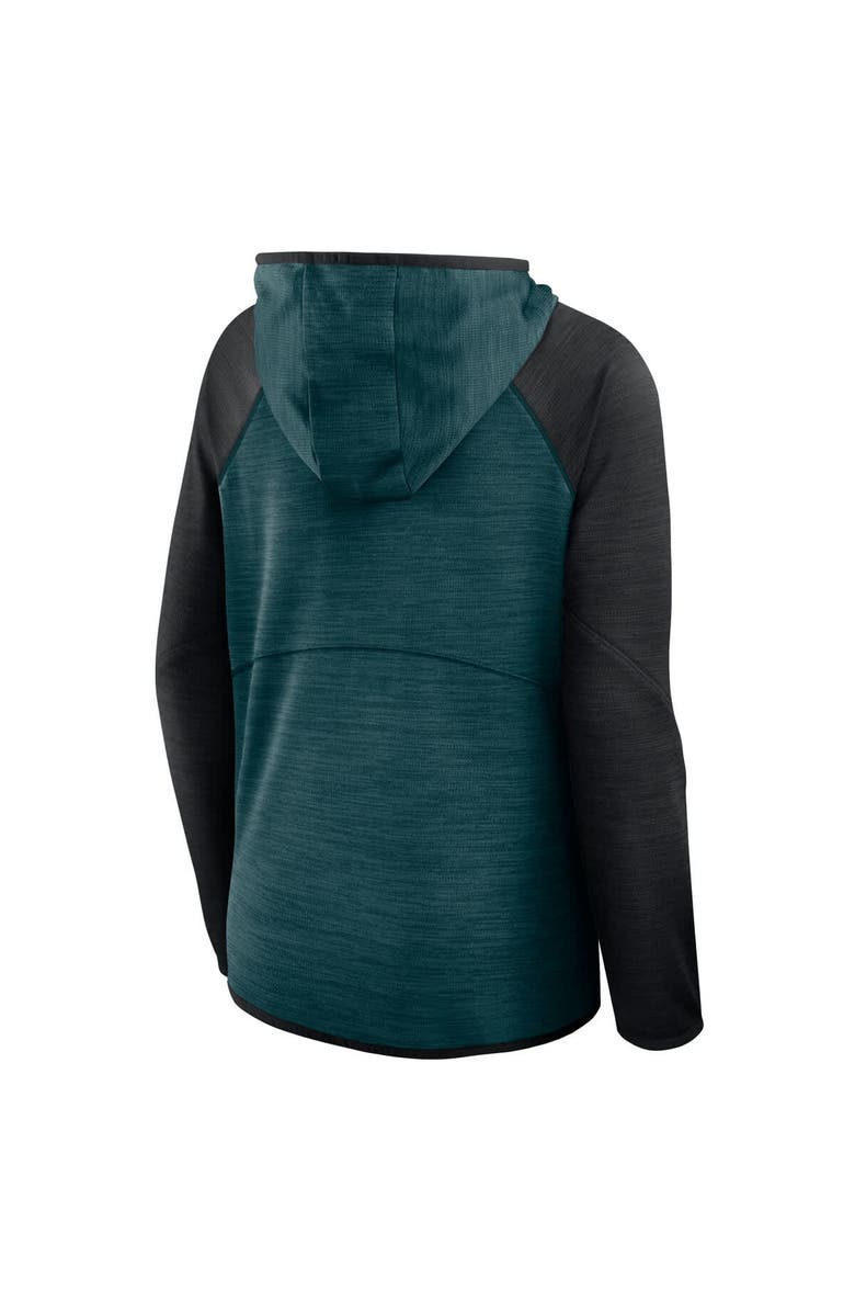 FANATICS Women's Fanatics Midnight Green/Black Philadelphia Eagles Redzone End Around Pass Raglan Full-Zip Hoodie, Alternate, color, Green