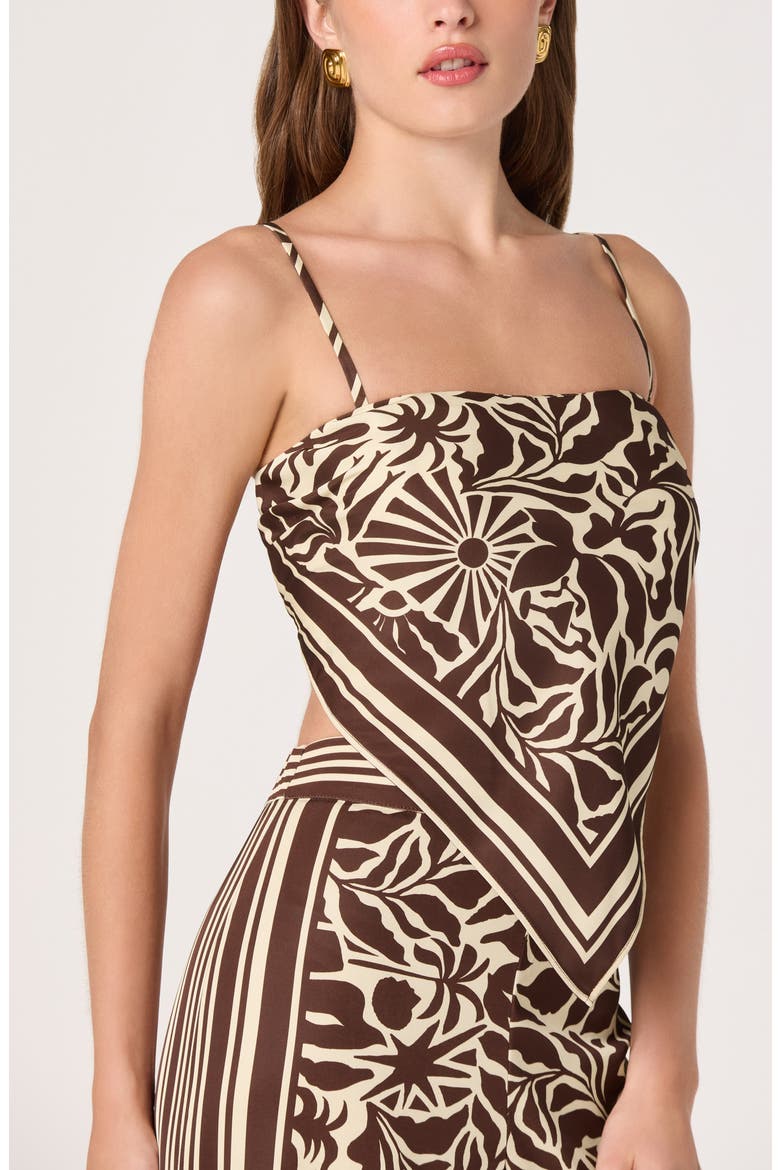 Eva Handkerchief Hem Top, Alternate, color, BROWN TROPICAL