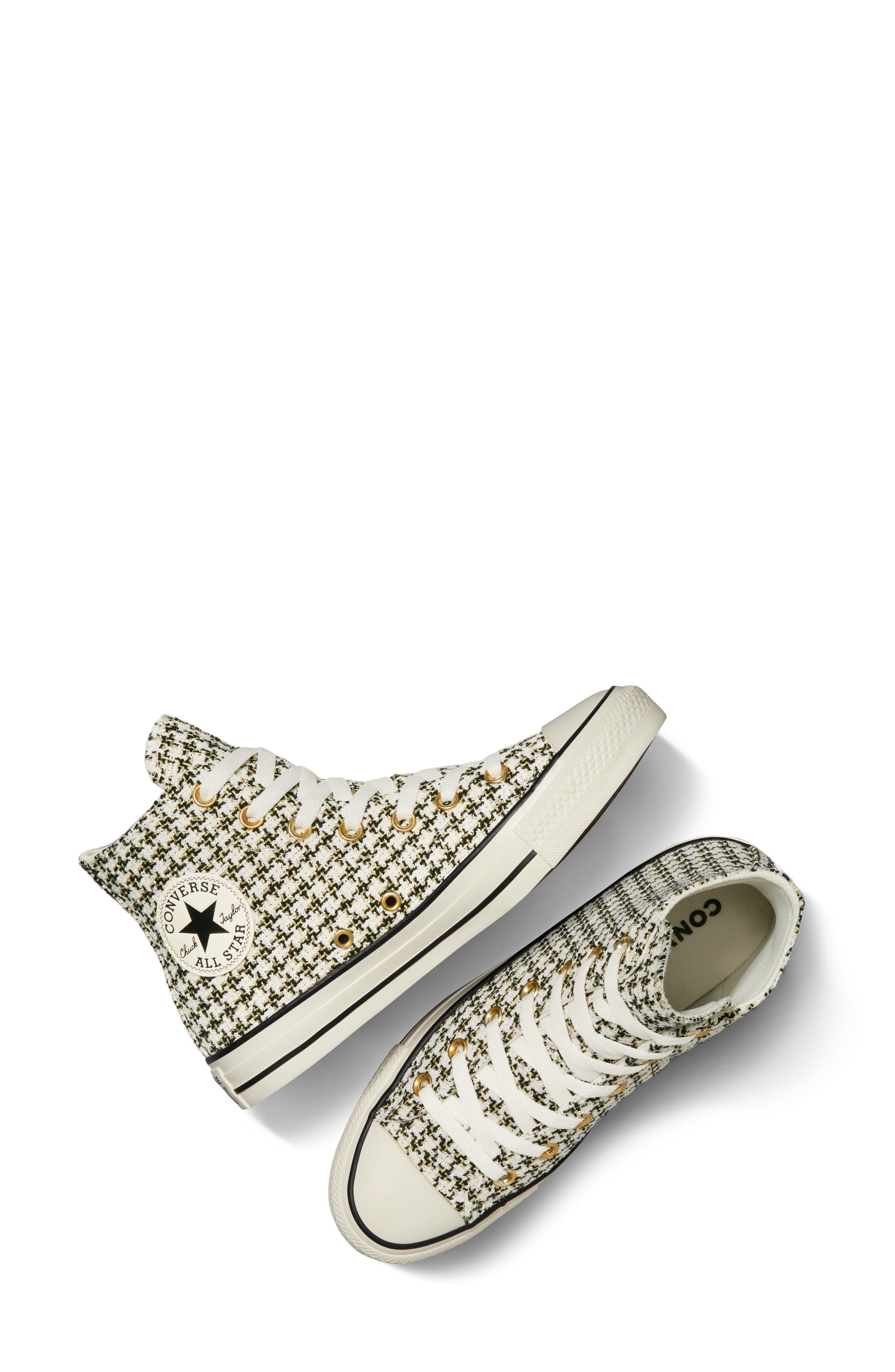 Converse Chuck Taylor<sup>®</sup> All Star<sup>®</sup> Houndstooth High Top Sneaker, Alternate, color, 