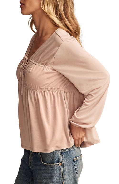 Lucky Brand Tie Front Shirred Top