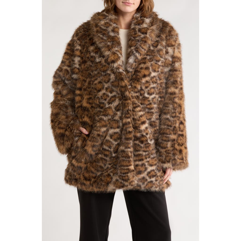 Rebecca Minkoff Faux Fur Coat In Brown