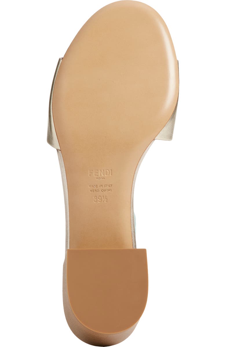 Fendi Baguette Slide Sandal, Alternate, color, F0vf1 Platino