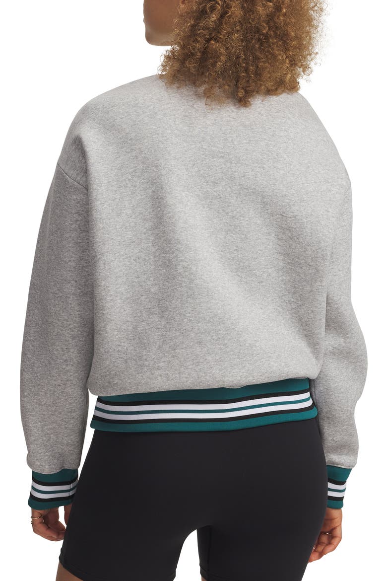 Icon Patch Crewneck Sweatshirt, Alternate, color, GRAY LIGHT HEATHER / WHITE