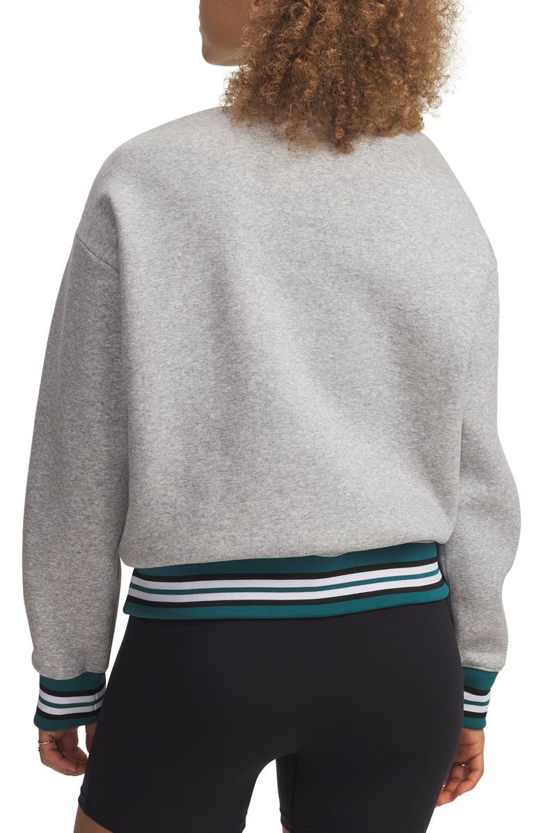 Under Armour Icon Patch Crewneck Sweatshirt, Alternate, color, Gray Light Heather / White