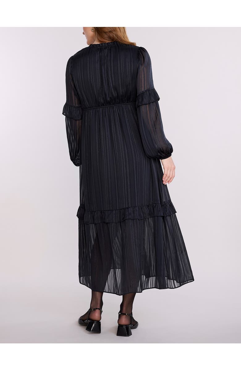 MOTHERHOOD MATERNITY V-Neck Long Sleeve Tiered Maxi Dress, Alternate, color, Black