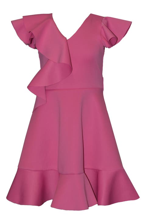 Kids' Flutter Scuba Knit Skater Dress (Big Kid)