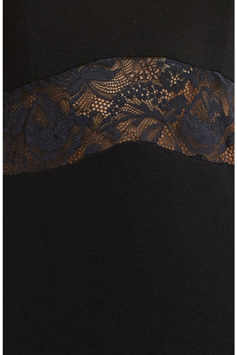 Moonchild Lace Inset Chemise, Alternate, color, BLACK