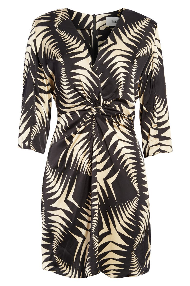 Naude Twist Minidress, Alternate, color, NOIR