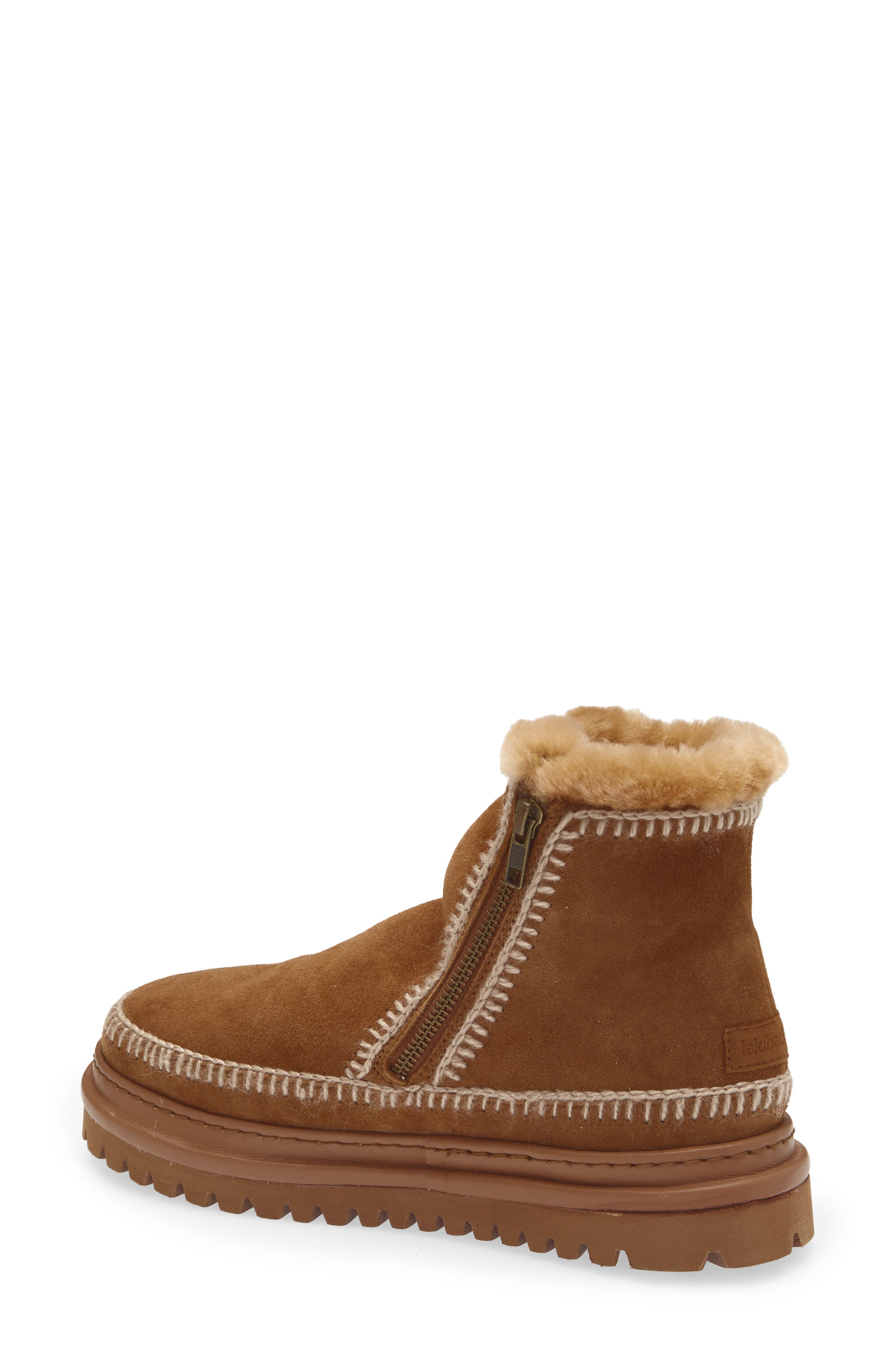 Laidback London Setsu 4.0 Genuine Shearling Lined Ankle Boot, Alternate, color, Nutmeg Suede / Wheat