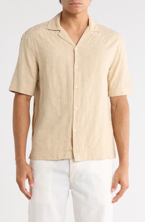 Diamond Textured Camp Shirt