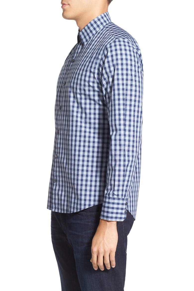 'Anthony' Trim Fit Check Sport Shirt, Alternate, color, NAVY