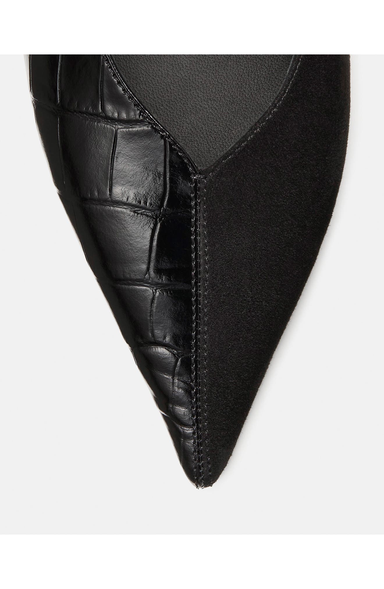 Viv Croc Embossed Slingback Pump, Alternate, color, BLACK
