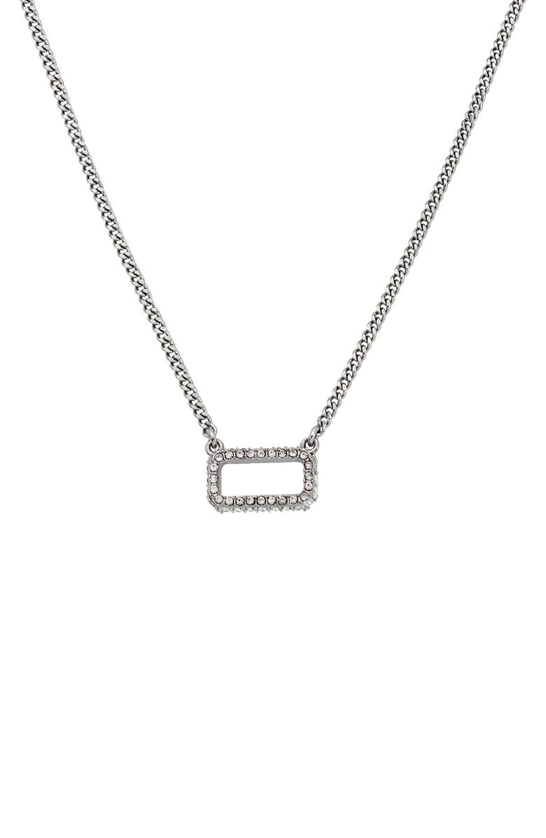AllSaints Geo Crystal Pendant Necklace, Alternate, color,