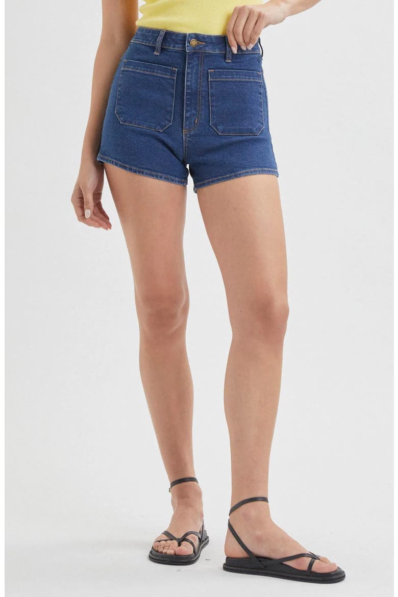 Dusters High Waist Denim Shorts, Main, color, BILLIE BLUE