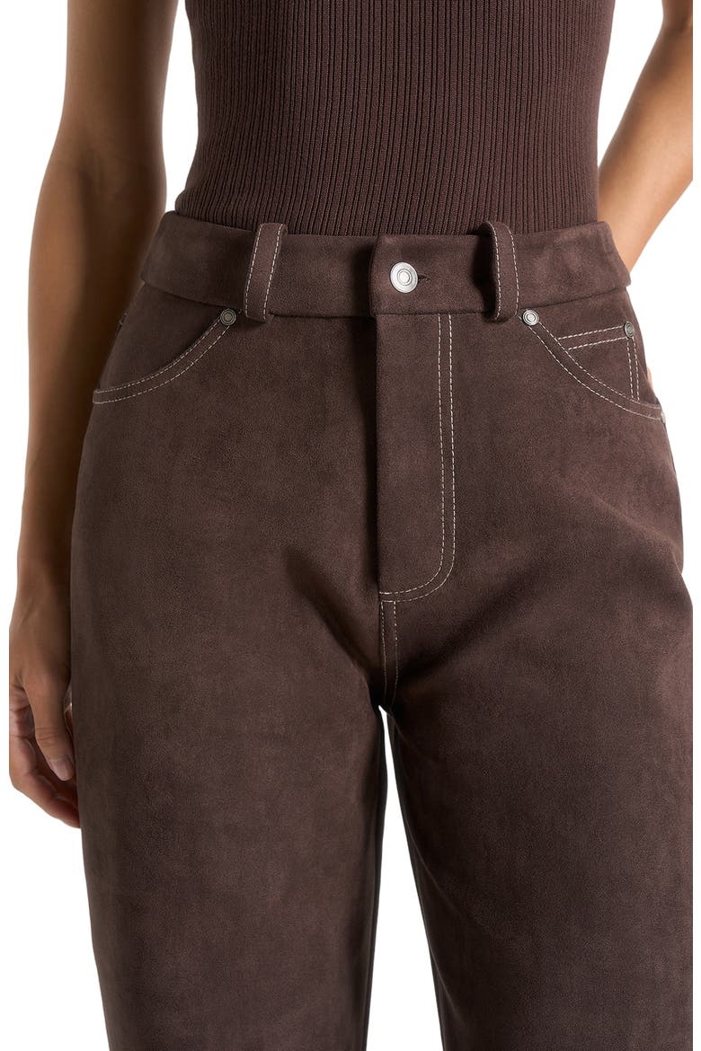 Kalie Suede Boyfriend Jeans, Alternate, color, Brown