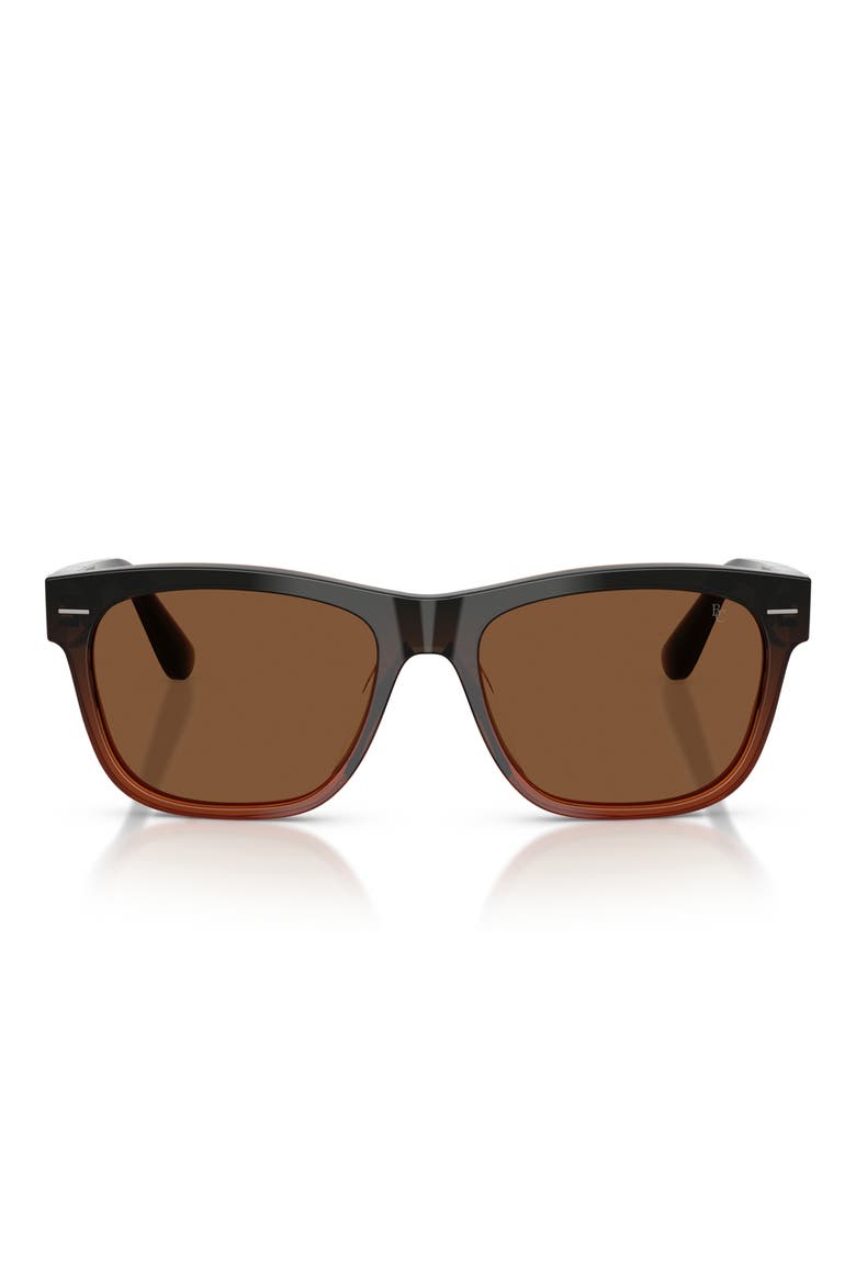 55mm Polarized Pillow Sunglasses, Main, color, LIGHT BROWN