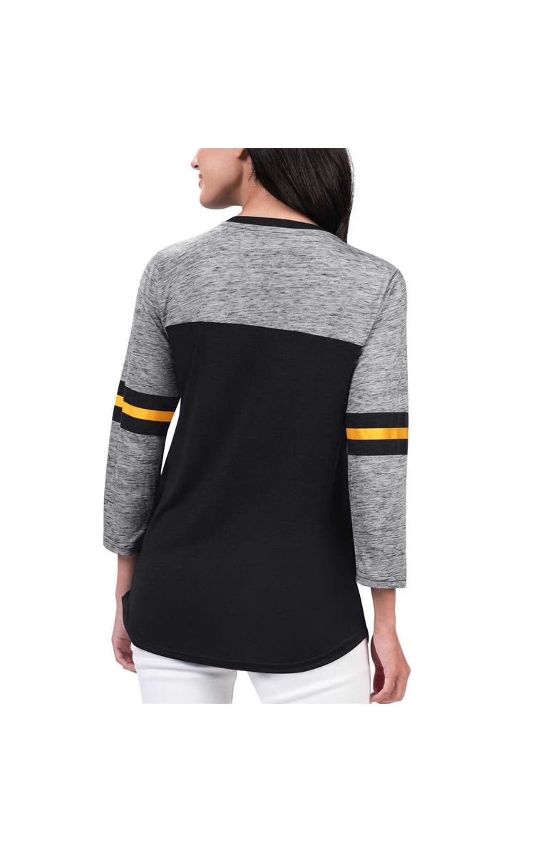 G-III 4HER BY CARL BANKS Women's G-III 4Her by Carl Banks Black Boston Bruins Play The Game 3/4-Sleeve T-Shirt, Alternate, color, Black