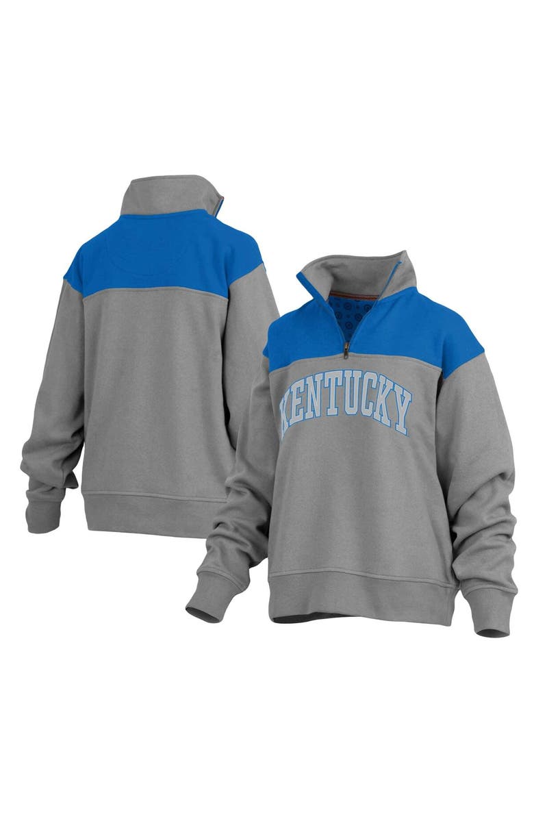 PRESSBOX Women's Pressbox Gray Kentucky Wildcats Avon Fleece Quarter-Zip Jacket, Alternate, color, Gray
