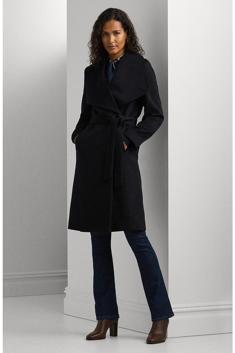 Longline Wool Blend Wrap Coat, Alternate, color, REGAL NAVY BLUE