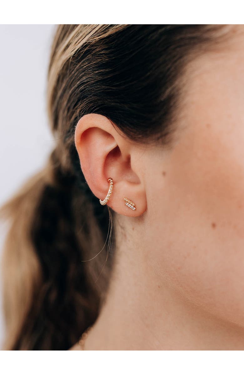 Anzie Dew Drop Beaded Ear Cuff, Alternate, color, Gold