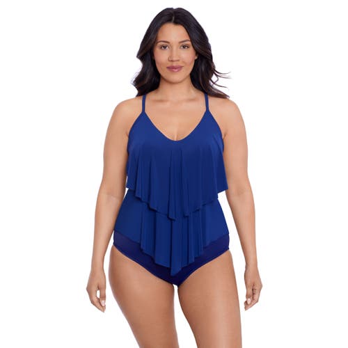 Trimshaper Ronnie 2 Tier Ruffle Tankini Swimsuit Top