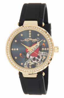Ed Hardy Silicone Strap Watch, 36mm