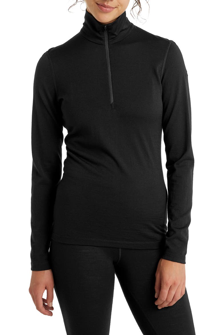 200 Oasis Merino Wool Half Zip Pullover, Main, color, BLACK