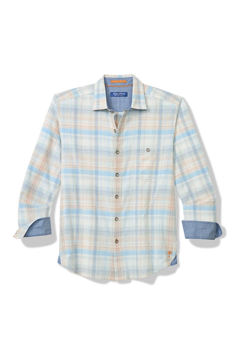Coastline Cord Check Cotton Button-Up Shirt, Alternate, color, VANILLA ICE
