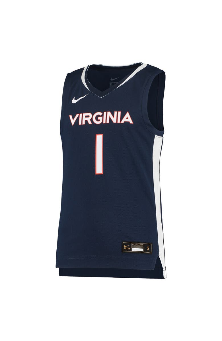 Nike Youth Nike #1 Navy Virginia Cavaliers Team Replica Basketball Jersey, Alternate, color, Navy
