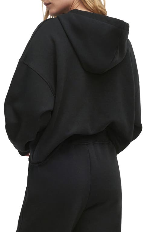 Favorite Daughter The Cropped Collegiate Cotton Blend Hoodie In Black