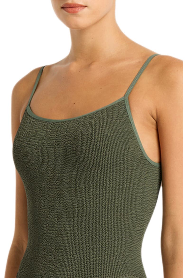 Low Palace Textured Open Back One-Piece Swimsuit, Alternate, color, KHAKI ECO
