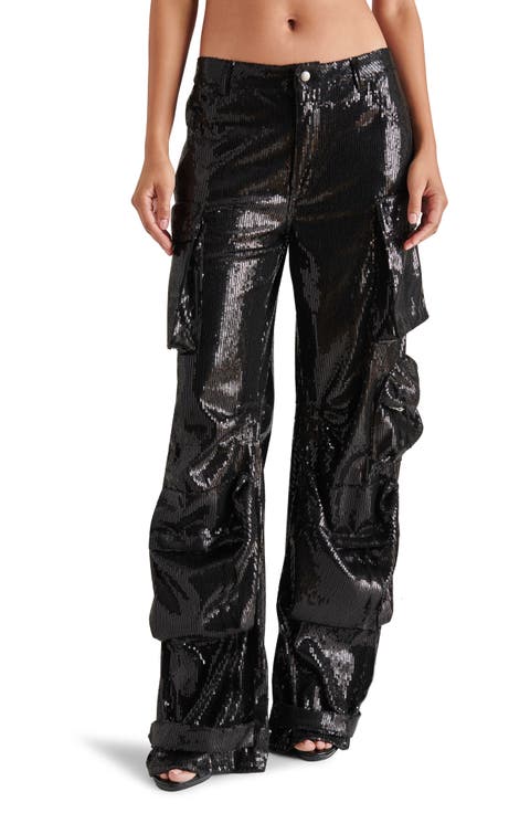 Duo Sequin Straight Leg Cargo Pants