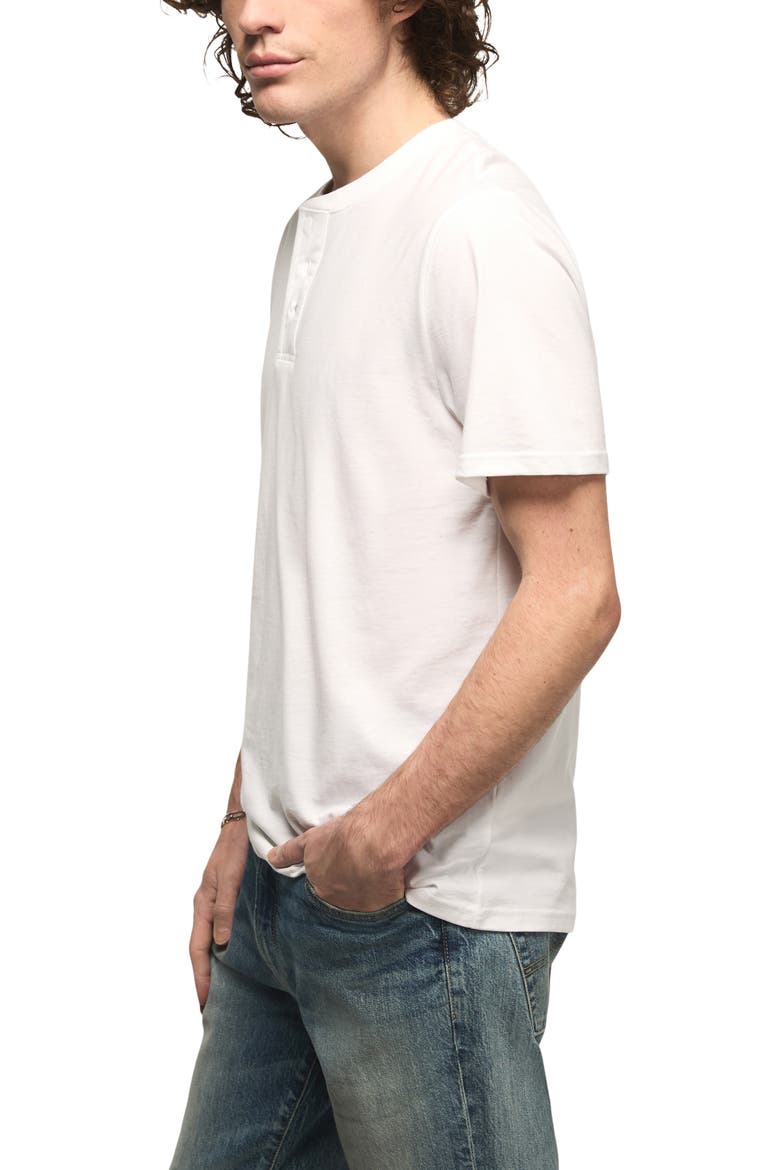 Solid Short Sleeve Cotton Henley, Alternate, color, BRIGHT WHITE